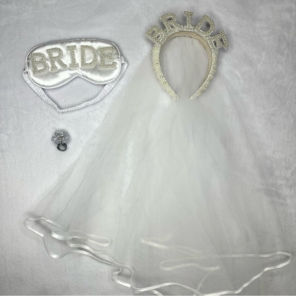 Bride Robe White Satin Bride Bundle Bride Hat & Headband, Perfect Gift for Bride - Picture 2 of 8